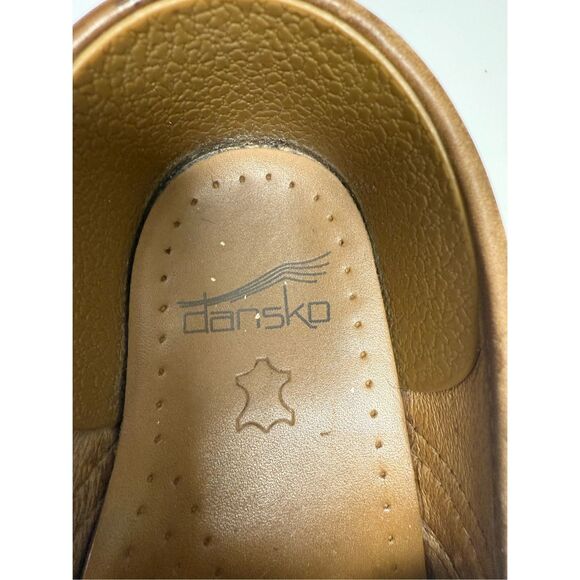 Dansko European Women's Tan Brown Earth-Toned Floral Embroidered Clogs Size 38 - Picture 12 of 14